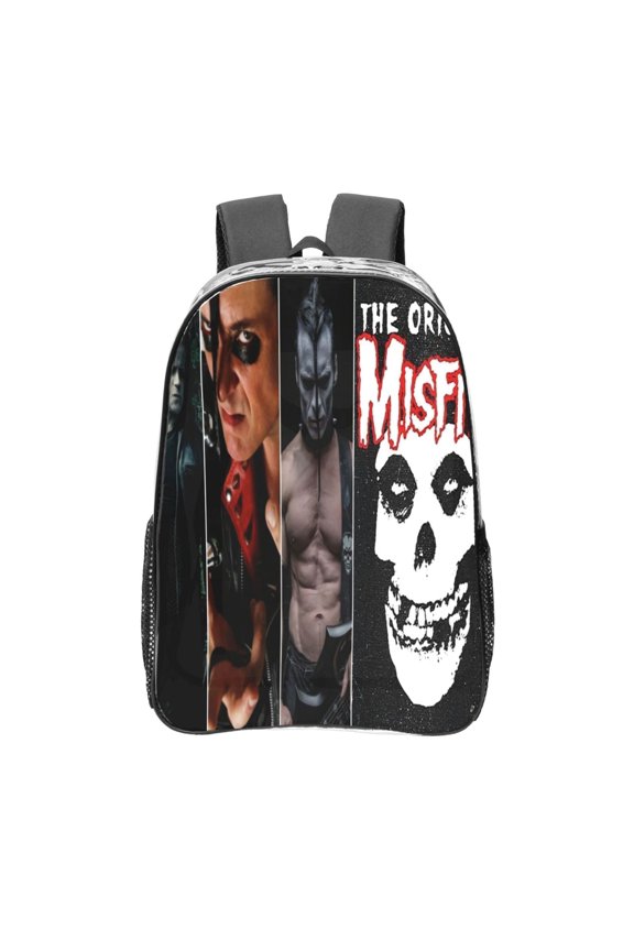 Misfits Transparent Backpack Fashion Travel Backpack Laptop Backpack 16 Inch