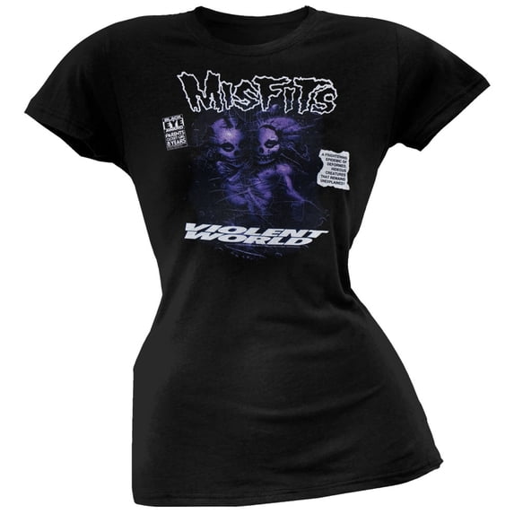 Misfits Women's Juniors Violent World Short Sleeve T Shirt
