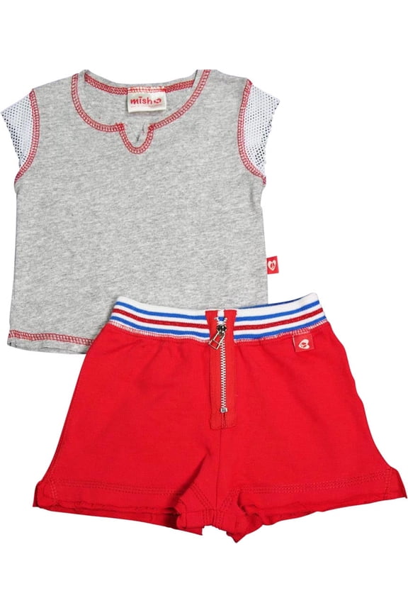 Mish Baby Girls' Stylish & Comfy Cotton 2-Piece Short Set 4 Adorable Styles