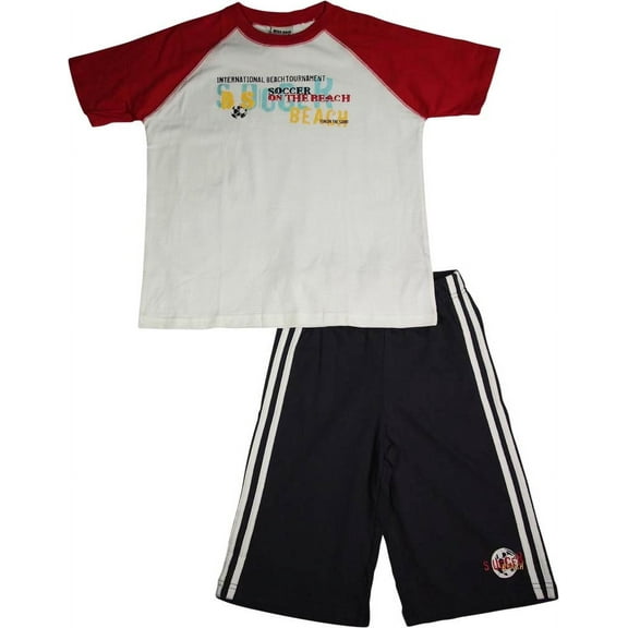 Mish Mish Baby Boys Infant Cotton Knit Short Sleeve Tee Short Sets 11843-6Months (red/blue)