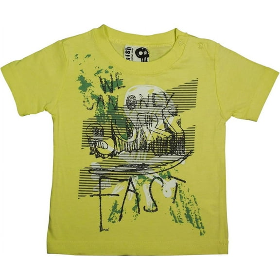 Mish Mish Baby Boys Infant Toddler Cotton Short Sleeve T - Shirt Top Tee 29879-24Months (yellow surf)