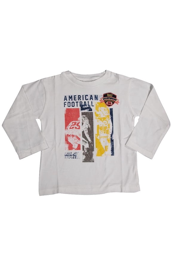 Baby Infant Boys Long Sleeve Graphic Tee Shirt Top 34529-12Months (White 2 Football)
