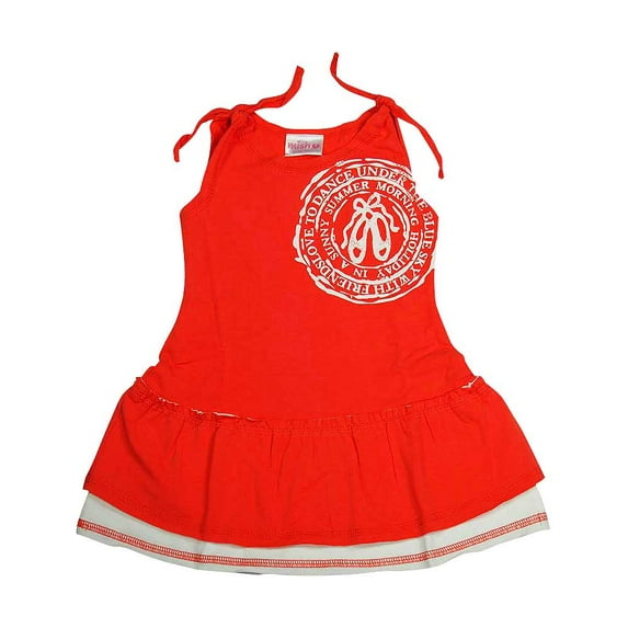 Mish Mish Baby Infant Newborn Girls 100% Cotton Sleeveless Tank Sundress, 11767 11767-12Months (orange)