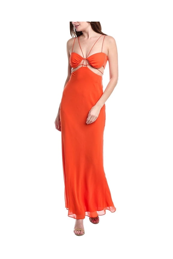 womens Rowan Georgette Gown, s, Orange