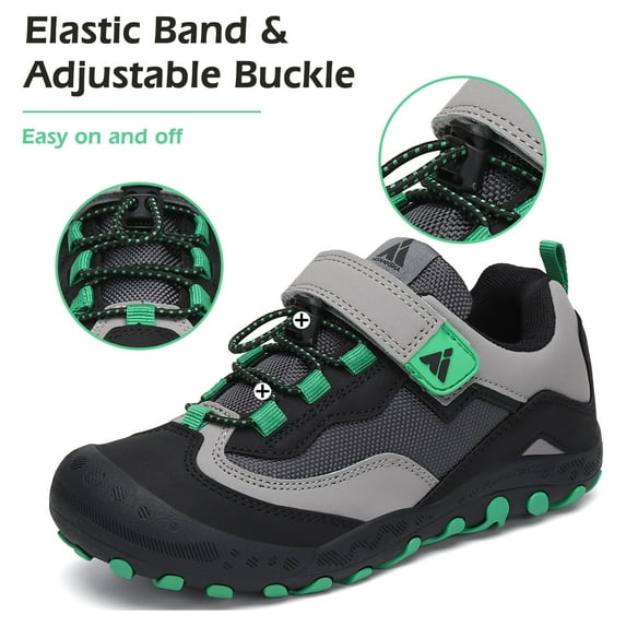 Mishansha Kids Hiking Shoes Boys Girls Sneakers Tennis Shoes Toddler Slip on Running Sports Gym Black 8 toddler