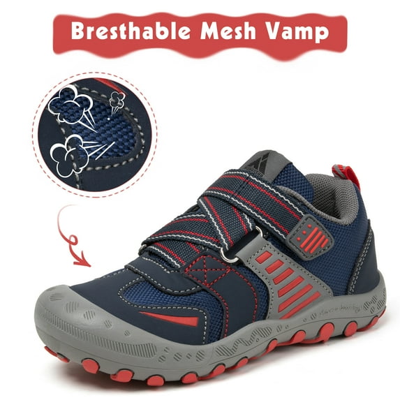 Mishansha Kids Hiking Shoes Boys Girls Sneakers Tennis Shoes Toddler Slip on Running Sports Gym Blue 6.5 big_kid