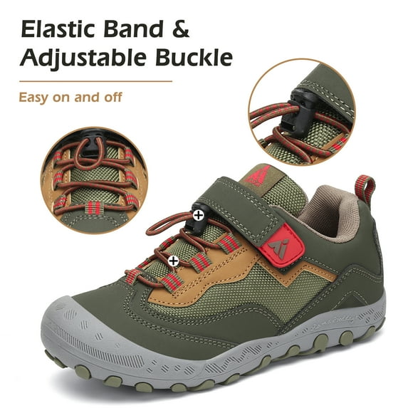 Mishansha Kids Hiking Shoes Boys Girls Sneakers Tennis Shoes Toddler Slip on Running Sports Gym Gray 9.5 toddler