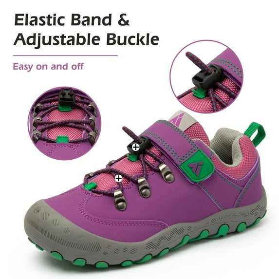 Mishansha Kids Hiking Shoes Boys Girls Sneakers Tennis Shoes Toddler Slip on Running Sports Gym Purple 10.5 little_kid