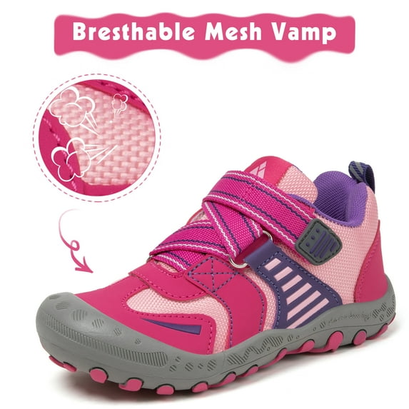 Mishansha Kids Hiking Shoes Boys Girls Sneakers Tennis Shoes Toddler Slip on Running Sports Gym Red 12 little_kid