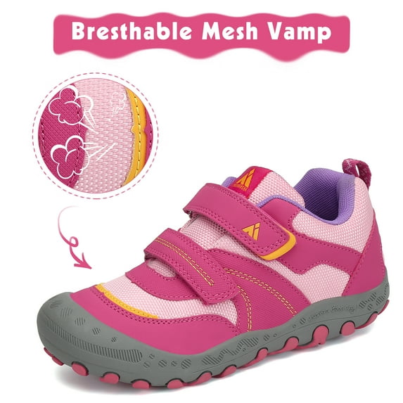 Mishansha Kids Hiking Shoes Boys Girls Sneakers Tennis Shoes Toddler Slip on Running Sports Gym Red 5.5 big_kid