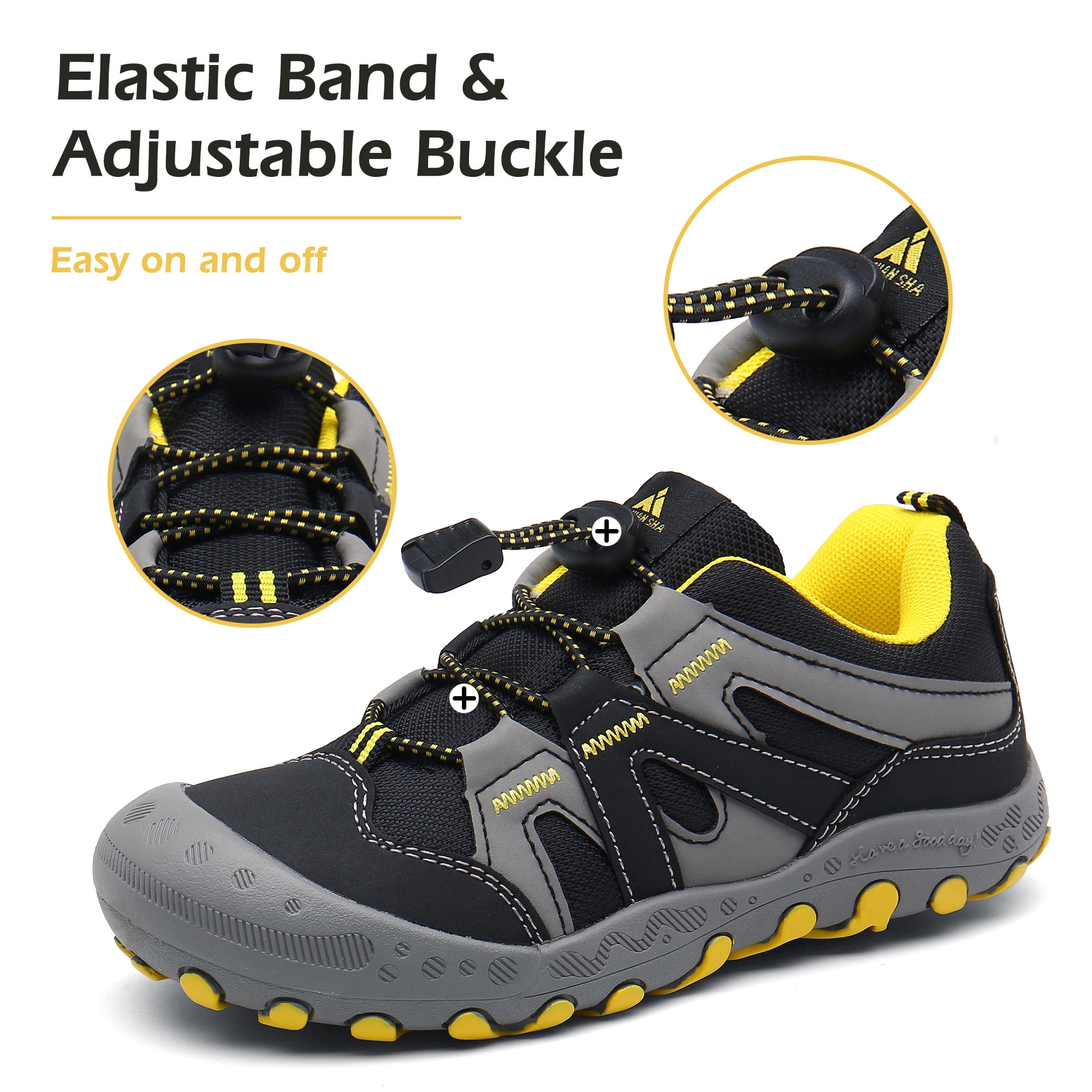 Mishansha Kids Sneakers Boys Girls Hiking Shoes Lightweight Velcro