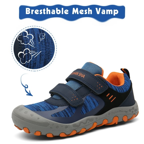 Mishansha Kids Sneakers Boys Girls Hiking Shoes Lightweight Velcro Tennis Shoes Toddler Running Walking Gym Blue 7 toddler