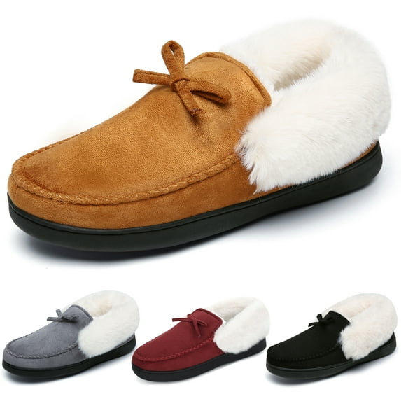 Mishansha Women Memory Foam Slippers Booties Winter Warm House Shoes