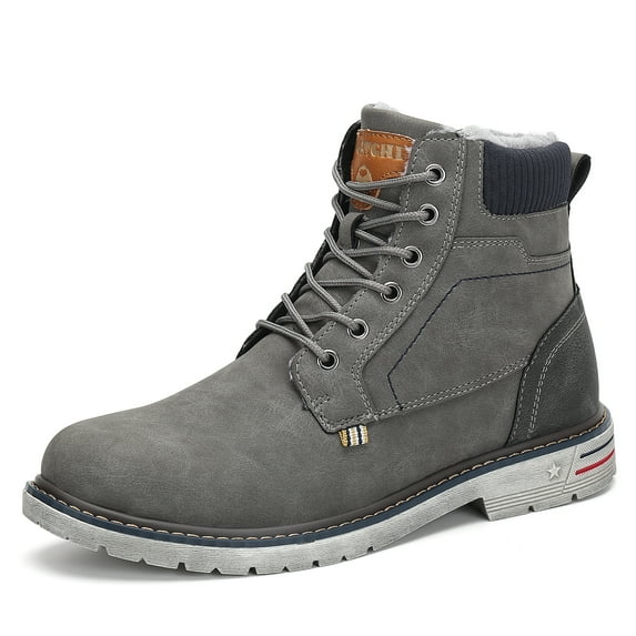 Mishansha Women Men Winter Snow Boots Warm Lining Anti Slip Water Resistant ,Gray 8.5W/7M