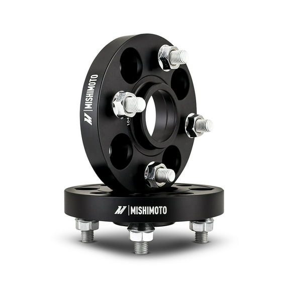 Mishimoto Wheel Spacers, 5x114.3, 64.1 Center Bore, M14x1.5, 15mm Thick, Black