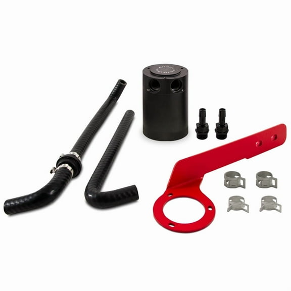 Mishimoto MMBCC-ACRD20-18PBERD Baffled Oil Catch Can Kit, PCV Compatible With Honda Accord 2.0T 2018 -2022 Red