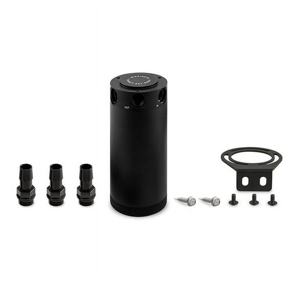 Mishimoto MMBCC-CBTHR-XLBK XL Compact Baffled Oil Catch Can, 3-Port