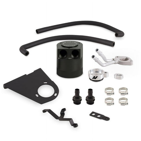 Mishimoto MMBCC-F2D-17BE Baffled Oil Catch Can Compatible With Ford Powerstroke 6.7L 2017+ Black