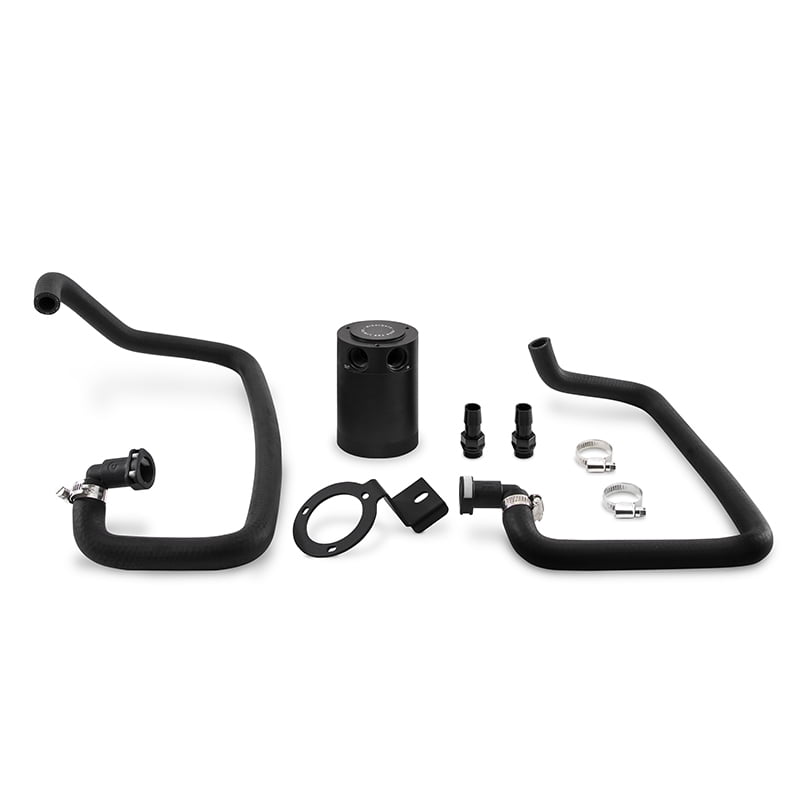 Mishimoto MMBCC-MUS4-15PBE Baffled Oil Catch Can Kit, PCV Compatible With Ford Mustang EcoBoost 2015-2023 Black