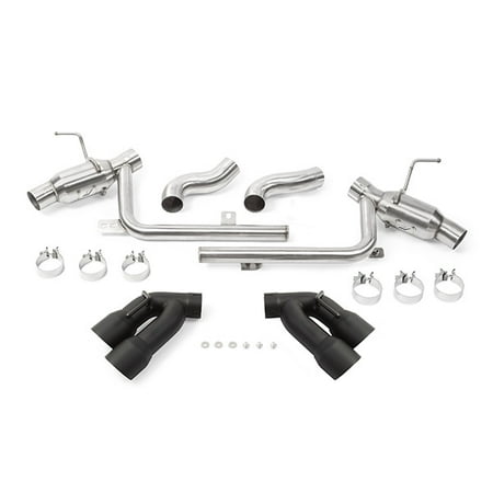 Mishimoto MMEXH-CAM4-16QTPBK Quad Tip Pro Cat-Back Exhaust Compatible With Chevrolet Camaro 2.0T 2016-2018 Black Tips