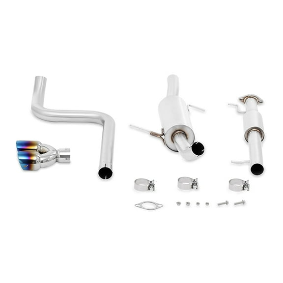 Mishimoto MMEXH-FIST-14RBT Cat-Back Exhaust Resonated Compatible With Ford Fiesta ST 2014+ Burnt Tips
