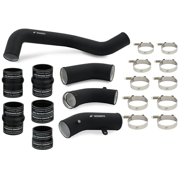 Mishimoto MMICP-DMAX-17KWBK Intercooler Pipe and Boot Kit, Compatible With Chevrolet/GMC 6.6L Duramax (L5P) 2017-2019, Wrinkle-Black