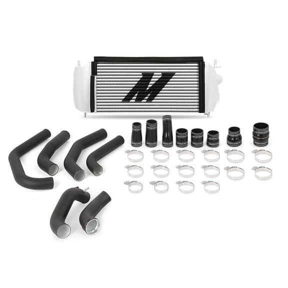 Mishimoto MMINT-F27T-15KBSL Intercooler Kit Compatible With Ford F-150 EcoBoost 2.7L 2015-2017 Silver Kit, Black Hoses