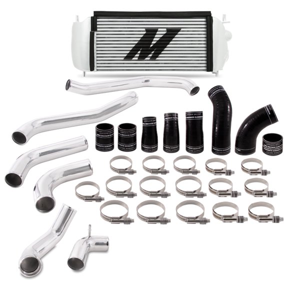 Mishimoto MMINT-F35T-17KPSL Intercooler Kit Compatible With Ford F-150 Raptor 2017-2021 Silver Cooler Polished Pipe