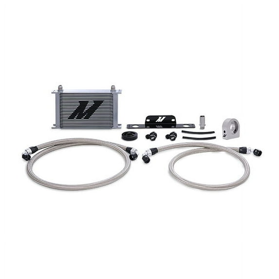 Mishimoto MMOC-CSS-10SL Oil Cooler Kit Non-Low Temp Thermostatic Compatible With Chevrolet Camaro SS 2010-2015 Silver