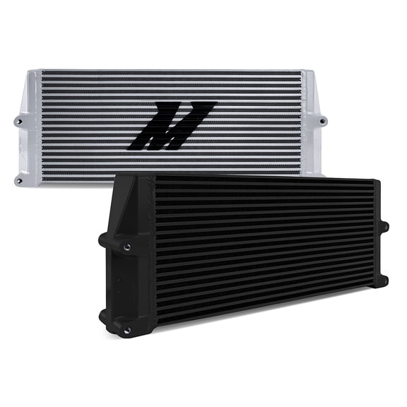 Mishimoto MMOC-SSO-17SL Universal Heavy-Duty Bar-and-Plate Oil Cooler, 17" Core, Same-Side Outlets, Silver