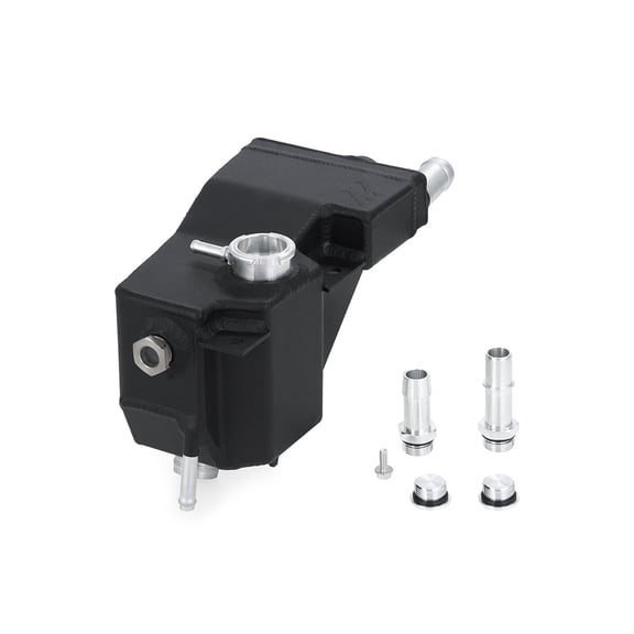 Mishimoto MMRT-F2D-11SMWBK Aluminum Secondary Degas Tank, Compatible With 2011-2019 Ford 6.7L Powerstroke, Micro-Wrinkle Black