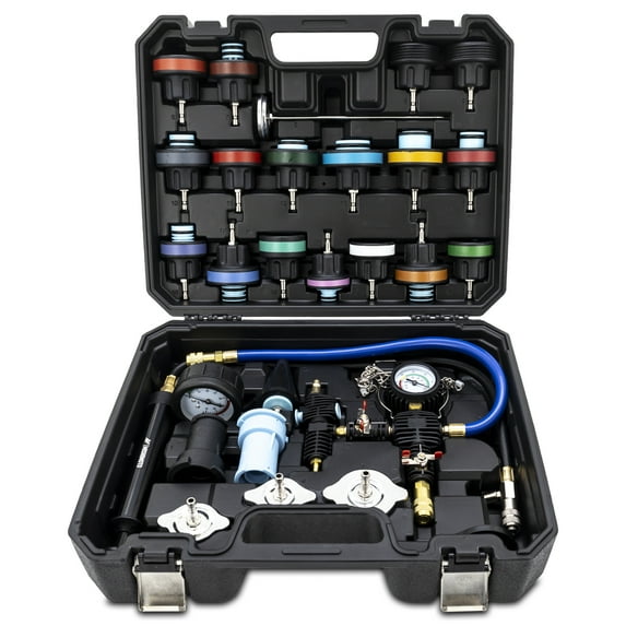 Mishimoto MMTL-CPT-28 Coolant Pressure Tester and Vacuum Refill Kit, 28-Piece Universal Fit, Black