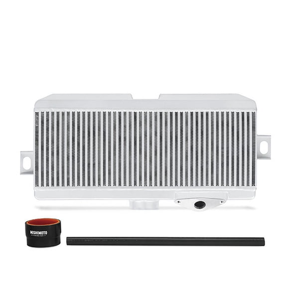 Mishimoto MMTMIC-STI-08SLBK Top-Mount Intercooler Compatible With Subaru STI 2008-2021 Silver Cooler, Black Hose