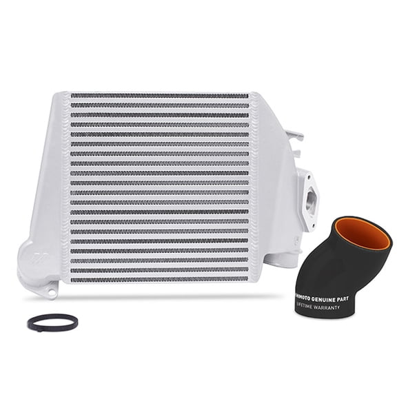 Mishimoto MMTMIC-WRX-08SLBK Top-Mount Intercooler Kit Compatible With Subaru WRX 2008-2014 Silver Cooler, Black Hose