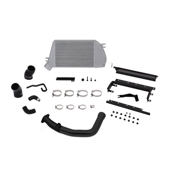 Mishimoto MMTMIC-WRX-15BSL Top-Mount Intercooler Kit Compatible With Subaru WRX 2015-2021 Silver Cooler, Black Hoses