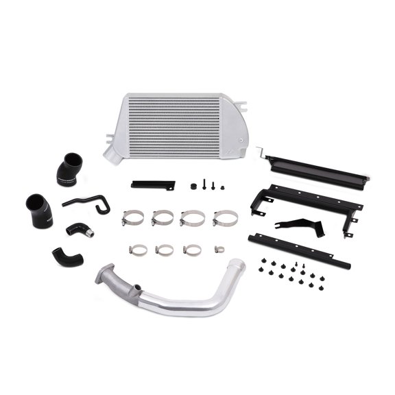 Mishimoto MMTMIC-WRX-15PSL Top-Mount Intercooler Kit Compatible With Subaru WRX 2015-2021 Silver Cooler, Polished Hose