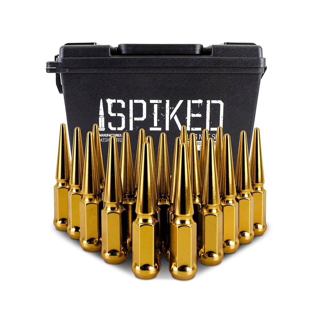 Mishimoto Spiked Lug Nuts, M12x1.5, 20-PC Set, Gold