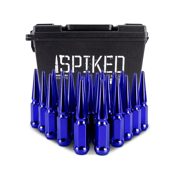 Mishimoto Spiked Lug Nuts, M14x1.5, 24-PC Set, Blue
