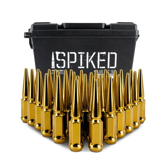 Mishimoto Spiked Lug Nuts, M14x1.5, 32-PC Set, Gold