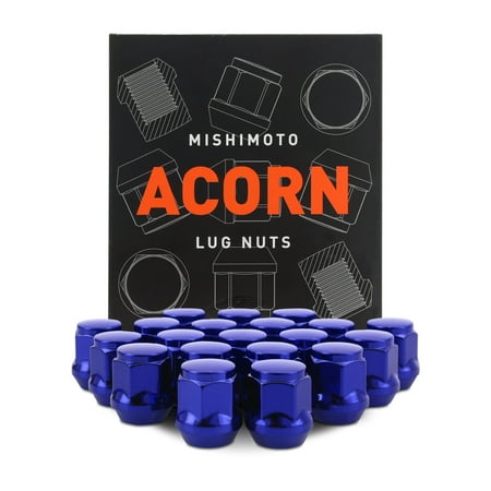 Mishimoto Steel Lug Nuts, M12x1.5, Acorn Seat, 20pc Set, Blue