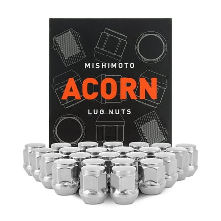 Mishimoto Steel Lug Nuts, M12x1.5, Acorn Seat, 24pc Set, Chrome