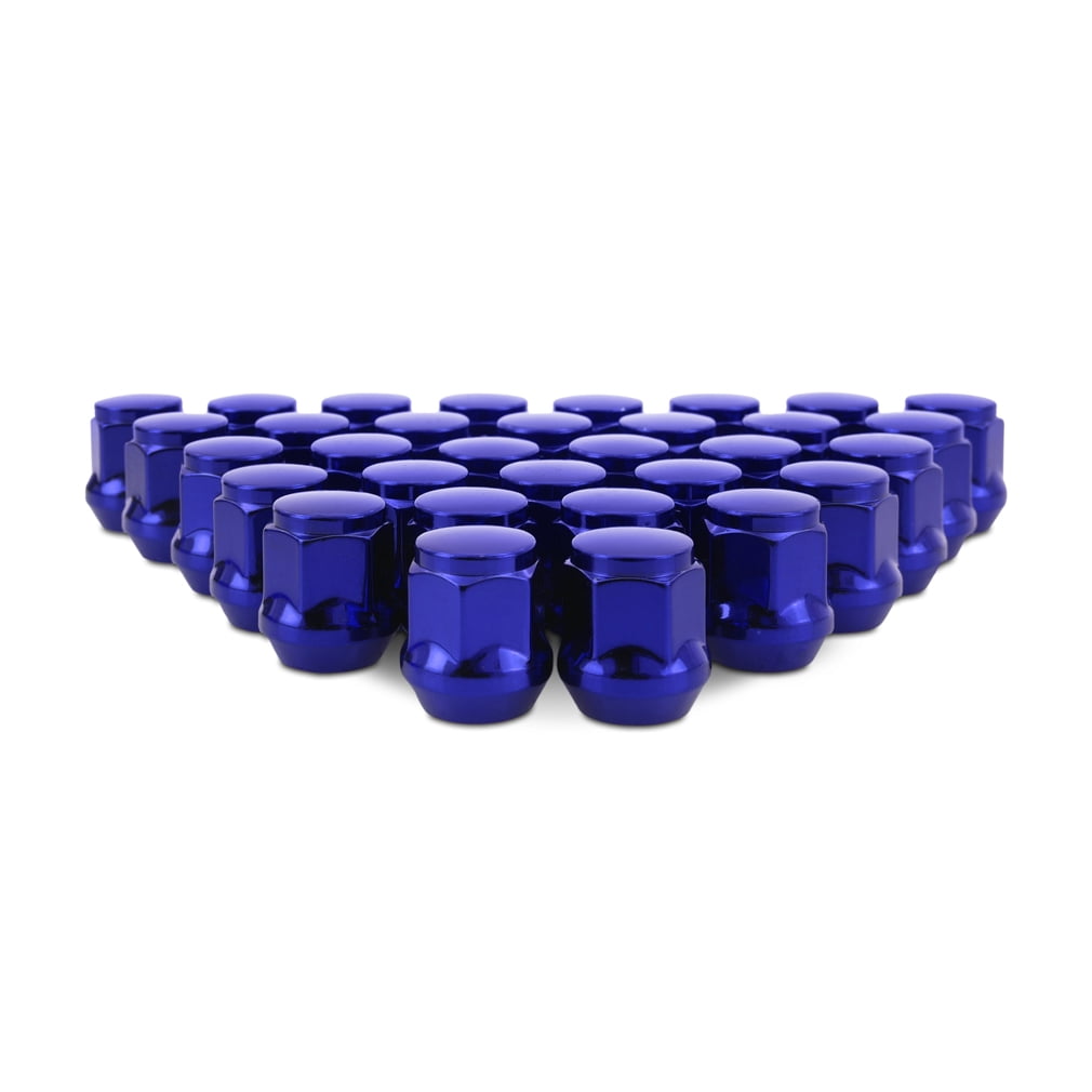 Mishimoto Steel Lug Nuts, M14x1.5, Acorn Seat, 32pc Set, Blue