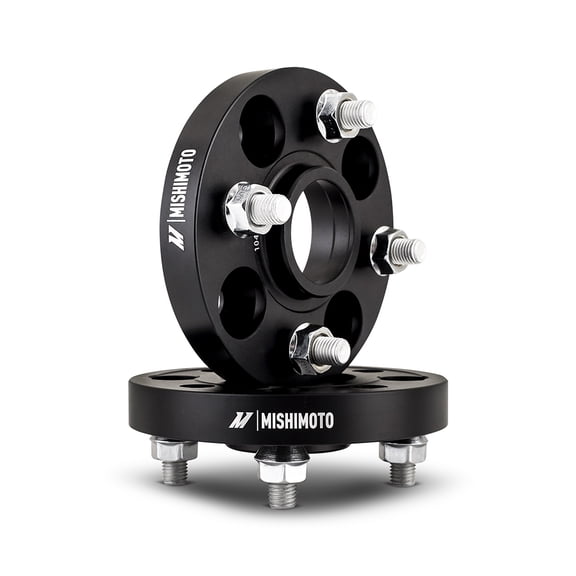 Mishimoto Wheel Spacers, 4x100, 56.1 Center Bore, M12x1.5, 15mm Thick, Black