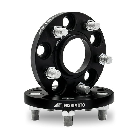 Mishimoto Wheel Spacers, 5x114.3, 66.1 Center Bore, M12x1.5, 15mm Thick, Black