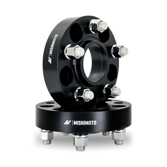 Mishimoto Wheel Spacers, 5x114.3, 67.1 Center Bore, M12x1.5, 25mm Thick, Black