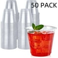 thumbnail image 1 of Mishitina 9 oz Clear Plastic Drinking Cups, 50 Pack Classic Clear Disposable Wine Cups for Wedding & Party, Elegant Cocktail Cups, Plastic Tumblers for Iced Coffee, Cold Beverage, 1 of 6
