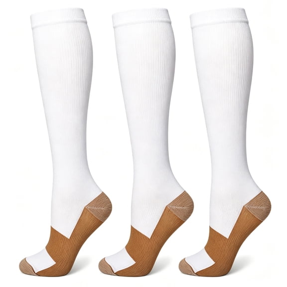 Mishitina Compression Socks for Men & Women Circulation 3 Pairs 15-20mmHg - Best for Running Athletic Cycling