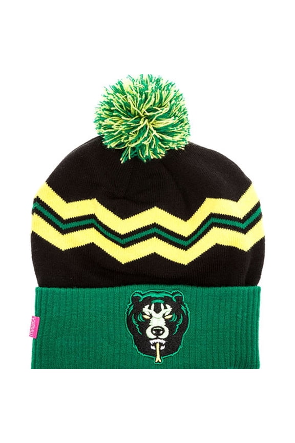 Mens The Death Adder Vintage Pom Beanie Hat, Black, One Size