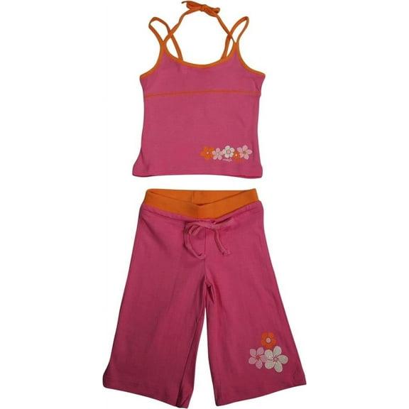 Mishmish - Little Girls 2 Piece Cotton Tank Capri Set - 4 Styles 11760-2 (pink)