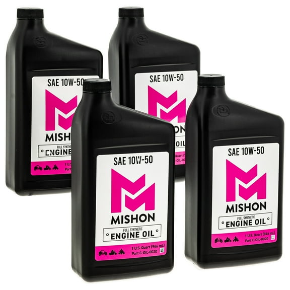 Mishon Engine Oil 10W-50 Full Synthetic Motorcycle (4 Quarts) MK1012830
